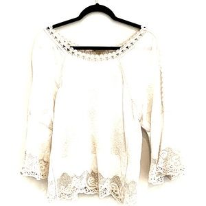 Democracy Cream Split Sleeve Top